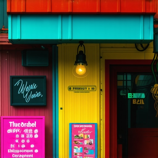 A welcoming storefront featuring vibrant signage and friendly staff, representing local business engagement