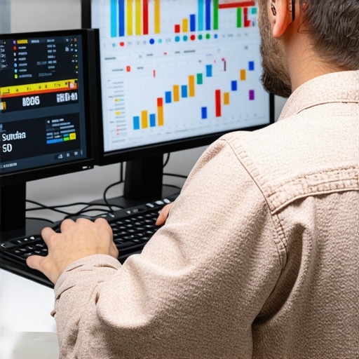 Person reviewing SEO analytics on a laptop to maintain local map rankings.