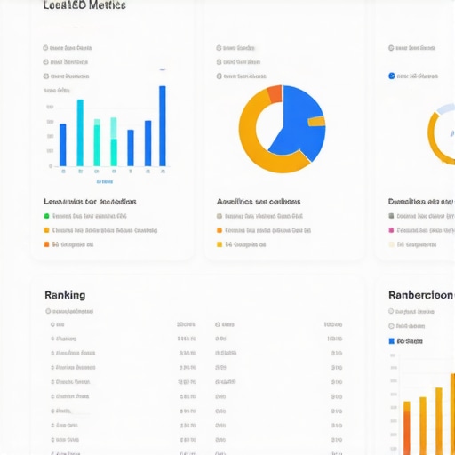 Analytics dashboard displaying local search rankings and traffic data