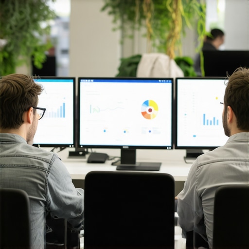 Team of marketers reviewing analytics for Google My Business ranking