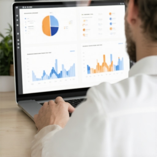 Person analyzing local SEO analytics on a laptop to improve Google Map rankings.