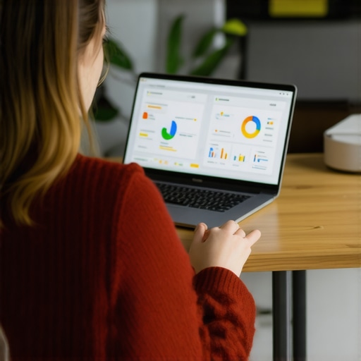 Business owner working on GMB profile optimization with digital tools