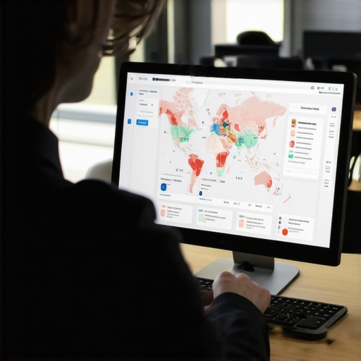 Person examining analytics for local map rankings on a laptop.