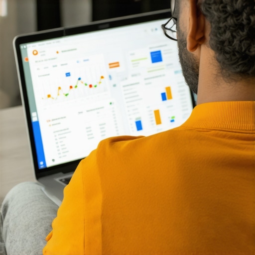 A digital marketer reviewing local map rankings on a laptop
