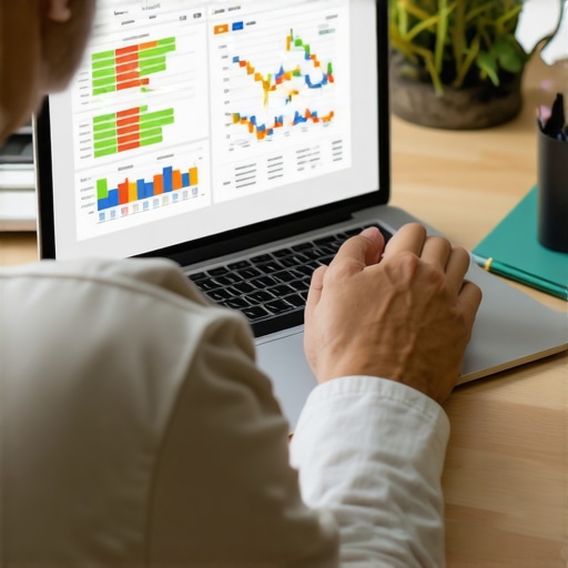 Person analyzing local SEO metrics on a laptop