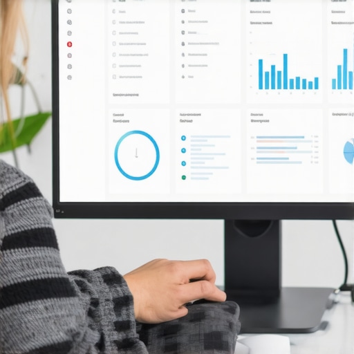 Person analyzing Google My Business metrics on a laptop