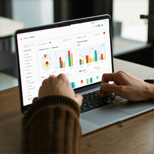 Professional analyzing local SEO data and GMB profile status on a laptop.